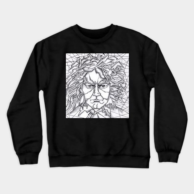 beethoven ink Crewneck Sweatshirt by HelenaCooper